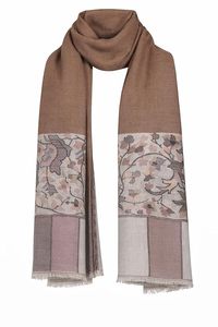 Châle/Stole de luxe en cachemire doux et laine fine pour femme – Chaud, léger, design élégant avec bordure florale tissée – Tendance et raffiné - Product Image 3