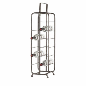 Estante para Botellas de Vino de Hierro Negro, Soporte de Exhibición de Botellas Independiente, Soporte de Hierro Moderno para Botellas de Bar, Decoración para Bar - Product Image 1