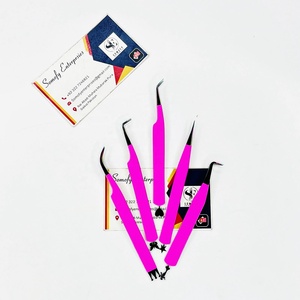 Pince à cils Somofy Enterprises en acier inoxydable, pointes de précision, logo personnalisé, manche rose, outils d'extension de volume - Product Image 5