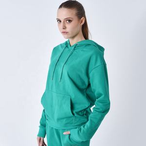 Sudadera con capucha de gran tamaño de peso pesado para mujer, sudadera de algodón liso larga bordada con logotipo personalizado del fabricante - Product Image 5