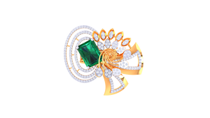 แหวนทองคำดีไซน์หรูหรา ลายนกยูง ขนาดใหญ่ สำหรับผู้หญิง เครื่องประดับชั้นดี ของขวัญสำหรับงานแต่งงานและงานปาร์ตี้ - Product Image 5