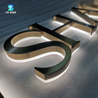 Lettres LED Halo Lit 3D en acrylique rétroéclairées pour la décoration murale de la réception d'un bureau d'entreprise