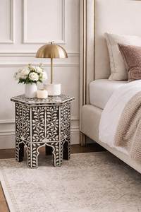 Mesa de Noche Decorativa con Incrustaciones de Hueso, con Artesanía Premium y Diseño de Muebles de Interior Modernos - Product Image 4