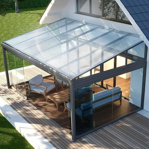 Tenda da Sole Retrattile Autopulente con Protezione UV, Antiruggine, <span class=keywords><strong>in</strong></span> Alluminio, Tetto <span class=keywords><strong>in</strong></span> <span class=keywords><strong>Policarbonato</strong></span> <span class=keywords><strong>per</strong></span> Balcone e Patio - Product Image 5