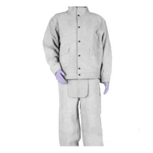 Combinaison de soudage en cuir, veste et pantalon de soudage en cuir de vachette résistant à la chaleur, manches longues, pour la sécurité au travail - Product Image 4