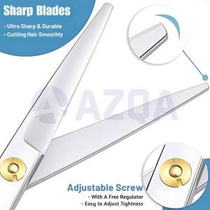 Tijeras Profesionales de Peluquería con Mango Elegante Bañado en Oro, Tornillo Ajustable, Punta de Seguridad y Cuchillas Afiladas - Product Image 6