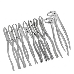 Juego de 10 Pinzas de Extracción Dental de Acero Inoxidable Alemán Reutilizables y Autoclavables con Certificación CE - Product Image 2