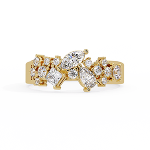 Anillo de Boda de Oro Amarillo de 14K con Diamantes Cultivados en Laboratorio de Múltiples Formas, Anillo de Regalo de Aniversario, Proveedor de Joyería Personalizada al por Mayor - Product Image 4