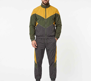 Ensemble de survêtement coupe-vent léger, imperméable et respirant pour homme, couleur unie, en nylon, design 2-en-1 décontracté pour l'hiver - Product Image 1