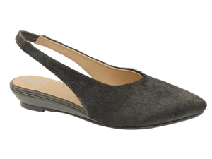 Dlords Ballerines noires en fourrure pour femme, à bout carré, à enfiler, respirantes, avec bride de cheville, décontractées, toutes saisons, semelle extérieure en caoutchouc - Product Image 1