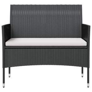 Conjunto de Muebles de Jardín de Ratán PE Negro con Acero con Recubrimiento en Polvo y Vidrio, Muebles de Exterior Premium - Product Image 4