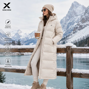 Veste d'hiver matelassée longue pour femme X Sports City, couleur unie, rembourrage en polyester, fermeture éclair, style minimaliste, OEM - Product Image 3