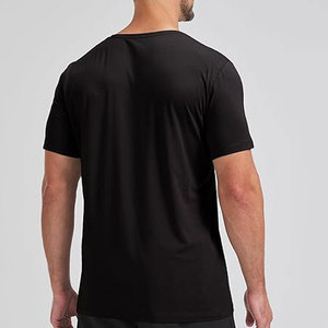 T-shirt en coton à col en V pour homme, respirant, à manches courtes, tendance, fournisseur OEM, marque privée, coupe classique - Product Image 3