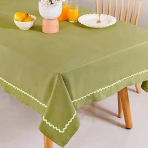 Durable Eco Friendly Soft Cotton Linen <b>Tablecloth</b> for Dining Table Wrinkle Resistant Fabric for Everyday and Festive Use - Product Image 2