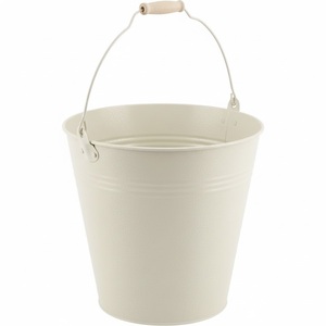 Impresionante Cubo de Metal Blanco con Asa, Estilo Rústico, Maceta para Interiores, Decoración del Hogar, Cubos Hechos a Mano para Exteriores - Product Image 6