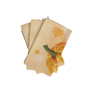 Serviettes jetables rectangulaires en coton imprimé citrouille d'automne, séchage rapide, certifiées GOTS, design original pour la cuisine et la maison - Product Image 1