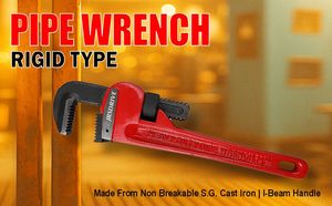 Eastman 8 Inch to 36 Inch Heavy Duty Industrial Grade Metric Non-Slip Opening Pipe <b>Wrench</b> 55# Steel Neutral - Product Image 2