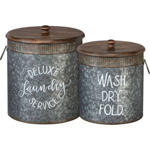 Top Trending <b>Set</b> Of 2 American Style Metal Food Storage Canister With Lid Finished For Kitchen Ware Food Storage Canister - Product Image 2