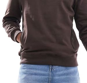 เสื้อสเวตเชิ้ตผู้ชายสไตล์ลำลองสำหรับฤดูใบไม้ร่วงและฤดูใบไม้ผลิ แบบสวมหัว มีซิป ¼  คอตั้ง ปักโลโก้ ทรงหลวม สั่งทำได้ - Product Image 5