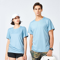 T-shirt unisexe à manches courtes, col rond, de couleur unie, à séchage rapide, imprimé sur mesure, de haute qualité, pour le sport et les loisirs
