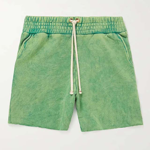 Pantalones Cortos Deportivos Vintage de Lona Sólida con Lavado Ácido, Cintura Alta Elástica, Transpirables y de Secado Rápido para Hombre, Colección Verano 2026 - Product Image 1