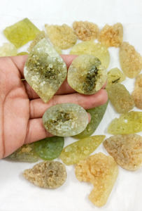 Hermoso Cabujón de Prehnita, Cabujón Druzy, Piedra Preciosa Suelta para la Fabricación de Joyas, Piedra Natural Hecha a Mano - Product Image 6