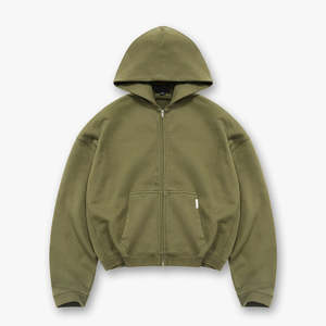 เสื้อฮู้ดดี้ผู้ชายทรงบ็อกซี่แบบซิป OEM วินเทจวอช ผ้าฟลีซขัดเงา 430gsm ทรงโอเวอร์ไซส์ ล้างสีแบบแอซิดวอช พิมพ์ลายซิป ยูนิเซ็กซ์ ผ้าฝ้าย 100% - Product Image 6