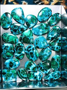 Natural Chrysocolla Malachite Loose Gemstone, High Quality Mixed Green Blue Crystal Cabochon for Jewelry Making - Product Image 5