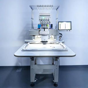 Machine à broder industrielle à tête unique, 10 aiguilles, pour tissus épais, lettres de petite taille, haute précision - Product Image 1