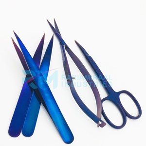 Pinzas de Cejas Inclinadas de Plasma Morado RMI, Tijeras de Cejas de Acero Inoxidable Sostenible para Uso Estético, Logotipo Personalizado - Product Image 6