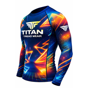 เสื้อแรชการ์ดผู้ชายที่ดีที่สุดสำหรับว่ายน้ำ เล่นเซิร์ฟ กีฬาชายหาด - ป้องกันรังสียูวี เป็นมิตรกับสิ่งแวดล้อม ต้านเชื้อแบคทีเรีย แห้งเร็ว แขนยาวเต็มตัว - Product Image 2