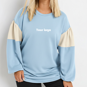 เสื้อสเวตเชิ้ตผู้หญิงทรงโอเวอร์ไซส์ คอวี แขนทรงกระบอก ผ้าถักเนื้อนุ่ม ระบายอากาศได้ดี ผลิตจากใยฝ้ายและใยไผ่ เหมาะสำหรับใส่ในช่วงฤดูใบไม้ร่วง - Product Image 4