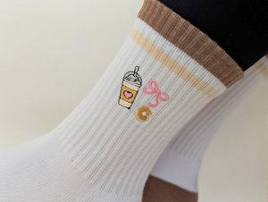 Chaussettes de sport pour adultes, chaussettes de baseball blanches, chaussettes de tennis brodées, en coton respirant, couleur unie, chaussettes décontractées d'été - Product Image 6