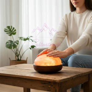 Lampe de sel himalayenne en forme de dôme au design élégant, décoration d'intérieur, éclairage d'ambiance - Product Image 2