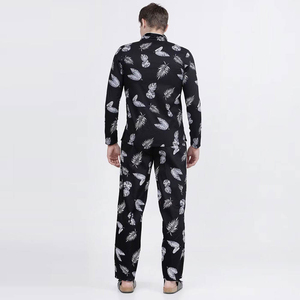 Ensemble de pyjama pour homme à manches longues, respirant, à séchage rapide, couleur personnalisée, design tendance, 100% coton, style actuel - Product Image 2