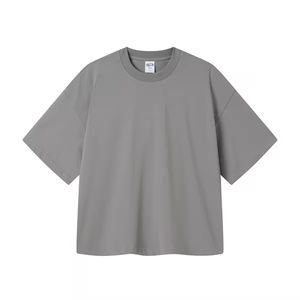 T-shirt uni à manches courtes en coton tricoté 100 % pour homme, coupe ample, avec impression de logo personnalisé – Collection Sportswear - Product Image 6