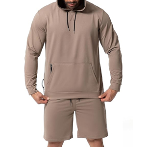 Ensemble de survêtement léger en nylon personnalisé avec fermeture éclair pour homme, coupe ample, coupe-vent d'été, ensemble court deux pièces - Product Image 2
