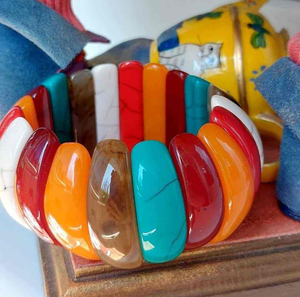Bracelet jonc en résine style artistique printemps-été, couleurs turquoise variées, par PERFECT ENTERPRISES – Ventes flash - Product Image 5
