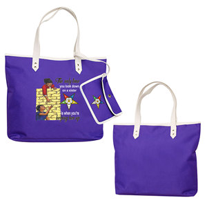 Sac fourre-tout violet brodé Eastern Star, logo OES Order Of The Eastern Star Sister Keeper - Product Image 1