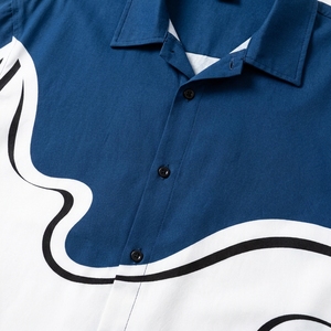 Chemise boutonnée à manches courtes pour homme, motif abstrait, coupe ample, tissée, décontractée, pour l'été, fabrication OEM sur mesure - Product Image 5