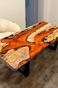 Table à manger rectangulaire rustique en bois fait main avec design à grain naturel, mobilier de maison moderne style ferme, 6 places - Product Image 2