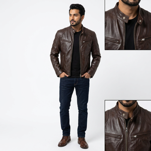 Chaqueta de cuero para hombre con logotipo personalizado al mejor precio al por mayor, chaqueta de cuero ligera hecha a medida para hombre - Product Image 5