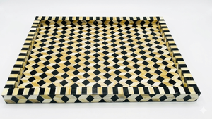 Plateau ottoman en résine de luxe personnalisé avec motif géométrique en mosaïque, accessoire de décoration intérieure durable fait à la main - Product Image 5