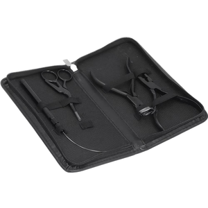 Professional Hair Extension <b>Beading</b> Tool Kit High-Quality Gold Pliers with <b>Needle</b> & Elegant Leather Pouch for Hair Styling - Product Image 4