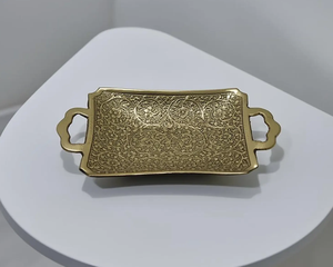 Bandeja de Almacenamiento Decorativa para el Hogar, de Grado Comercial, Ecológica, de Aluminio, para Servir Aperitivos, Forma Rectangular, Color Dorado - Product Image 5
