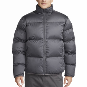 Stand Collar Puffer <b>Jacket</b> Water Repellent Ripstop Shell Winter Coat with Polyester Insulation Full Zip & Elastic Cuffs - Product Image 2