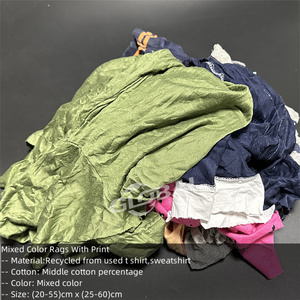 Chiffons en coton absorbants puissants, coupés à partir de t-shirts recyclés, sans produits chimiques, pour le nettoyage - Product Image 2