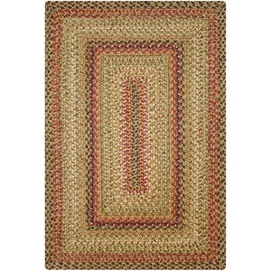 Tapis en jute tressé rectangulaire de style traditionnel, antidérapant, pour salon, à poils plats, nettoyage localisé - Product Image 2