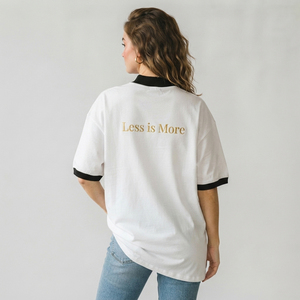 T-shirt à col haut brodé pour femme, manches courtes, coupe ample, décontracté, confortable, personnalisable - Product Image 2