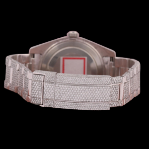 Trendy <b>Blue</b> Color Dial Fully Iced Out Luxurious Moissanite Diamond Stainless Steel Hip Hop Style Wristwatch <b>Man's</b> Jewelry - Product Image 3